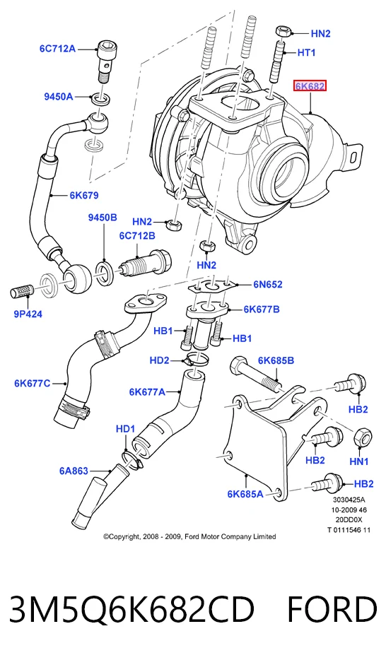 3M5Q6K682CD Ford Turbina