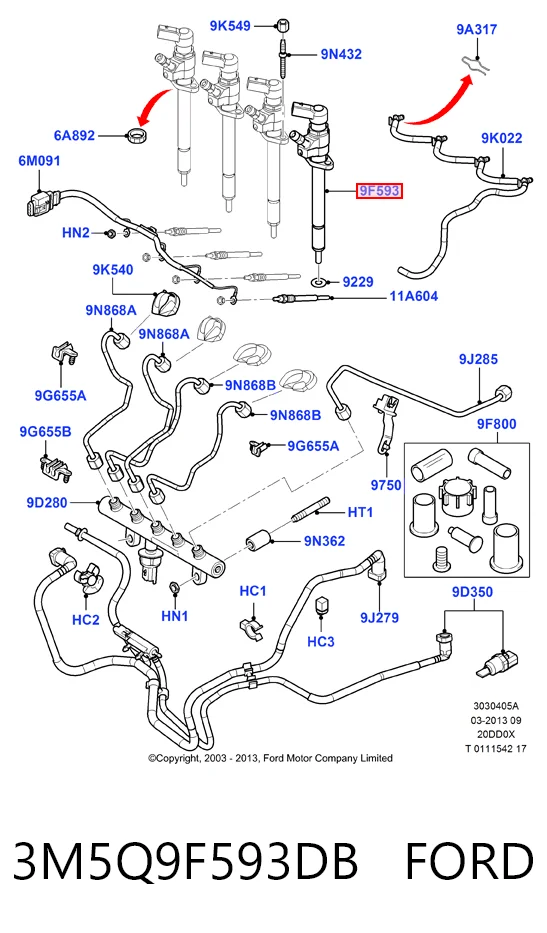 Injetor de injeção de combustível 9657144580 VAG