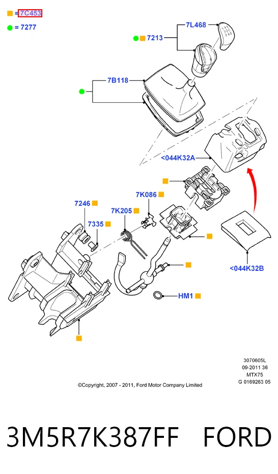 Mecanismo de mudança (ligação) Ford C-Max  DM2