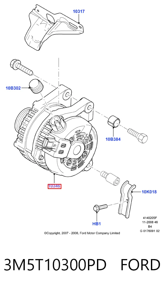 3M5T10300PD Ford Gerador