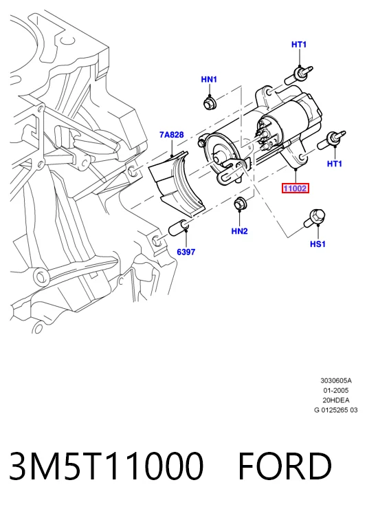 3M5T11000 Ford Motor de arranco