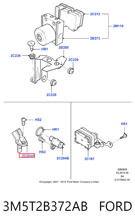 3M5T2B372AB Ford Sensor dianteiro de ABS