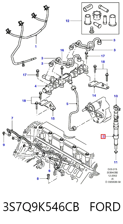 3S7Q9K546CB Ford Injetor de injeção de combustível