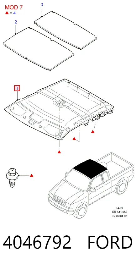 Revestimento do teto Ford Ranger  ER ao melhor preço