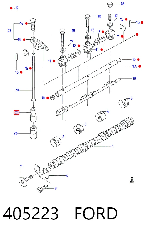 Compensador hidrâulico (empurrador hidrâulico), empurrador de válvulas para Ford Sierra I BNC