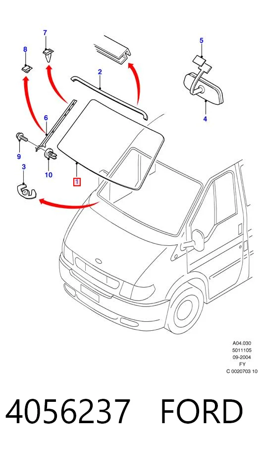 Pára-brisas para Ford Transit V V184/5