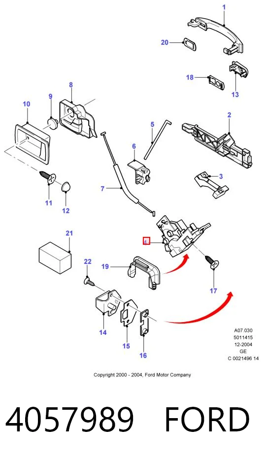 Fecho da porta traseira esquerda Ford 4057989 preço, a partir de 37,44 USD