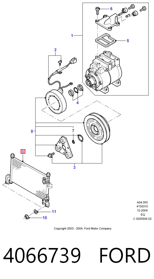 Radiador de aparelho de ar condicionado Ford Ranger  ER
