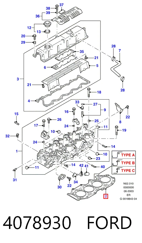 Compre Vedante de cabeça de motor (CBC) Ford Ranger 