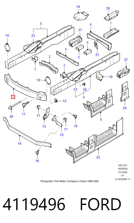 Compre Reforçador do pára-choque dianteiro Ford Transit 5