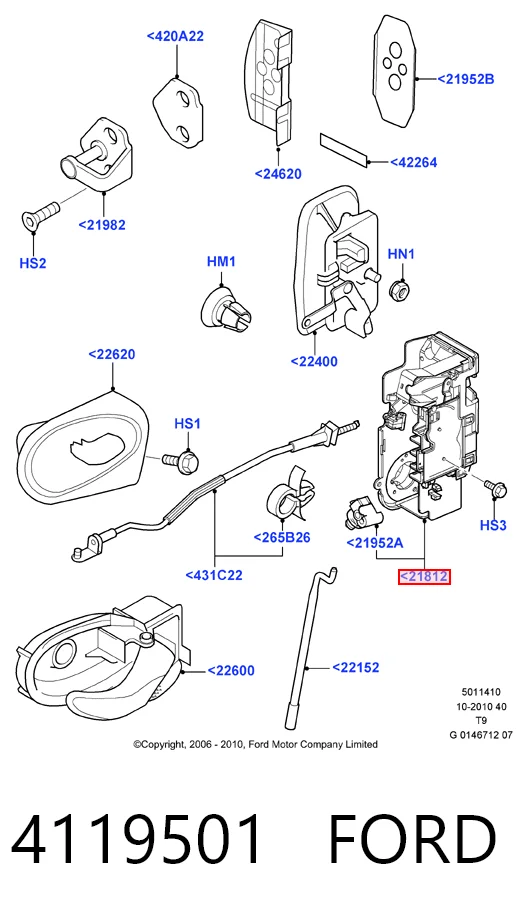 Compre Fecho da porta dianteira esquerda Ford Transit 5