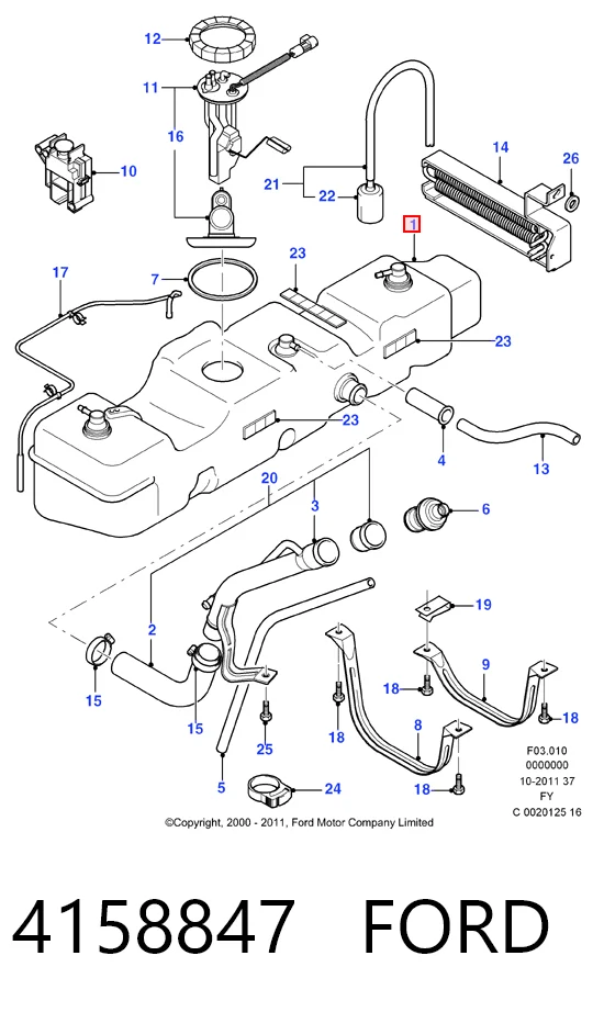 Tanque de combustível para Ford Transit V184/5