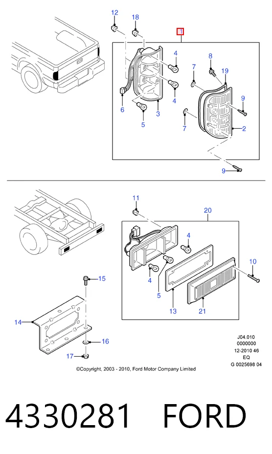  Lanterna traseira direita Ford Ranger pick-up (ER) (1999 - 2003) 