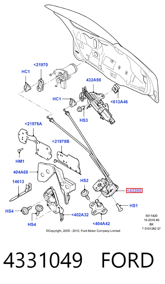  Fecho de tampa de porta-malas (de 3ª/5ª porta traseira) Ford Fiesta Mk5 hatchback (JH, JD) (2001 - 2008) Mk5