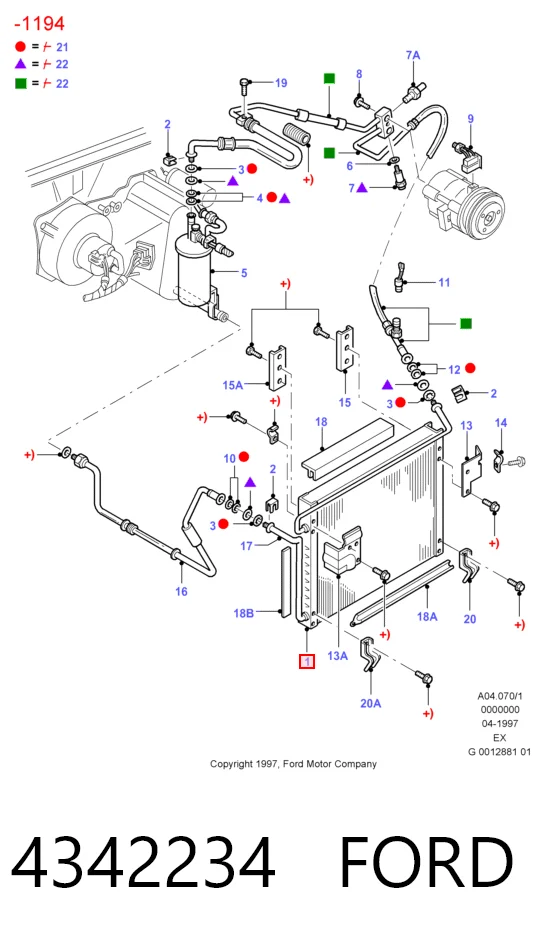Radiador de aparelho de ar condicionado Ford Explorer  