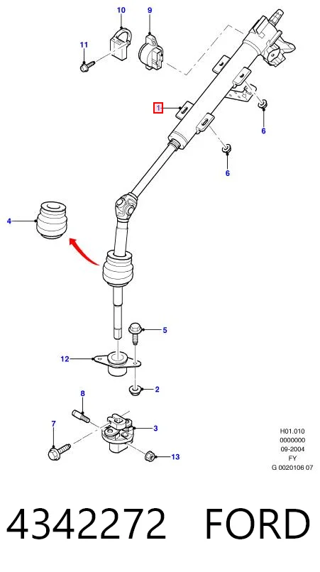 Coluna da direção para Ford Transit V V184/5