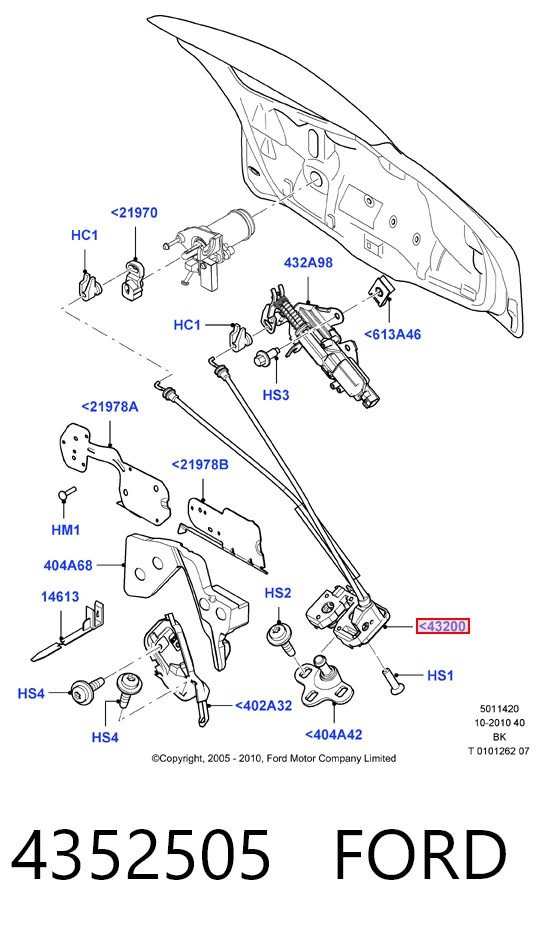 Compre Fecho de tampa de porta-malas (de 3ª/5ª porta traseira) Ford Fiesta 