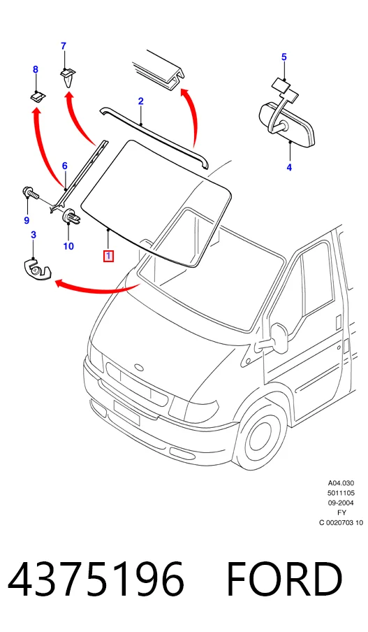 Pára-brisas Ford Transit V V184/5