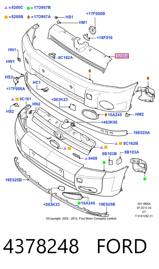 Grelha do radiador para Ford Transit V V184/5