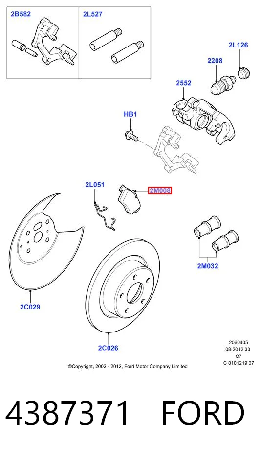 4387371 Ford Sapatas do freio traseiras de disco