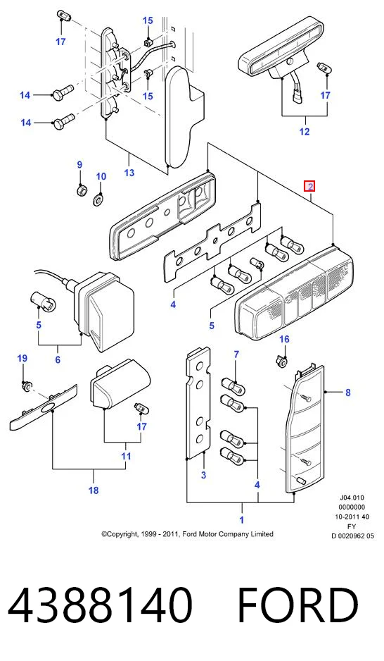 4388140 Ford Lanterna traseira esquerda/direita