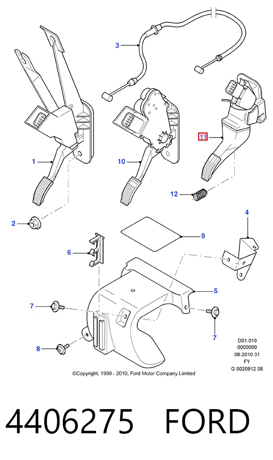  Pedal de gás (de acelerador) Ford Transit V сaixa (V184/5) (2000 - 2006) V
