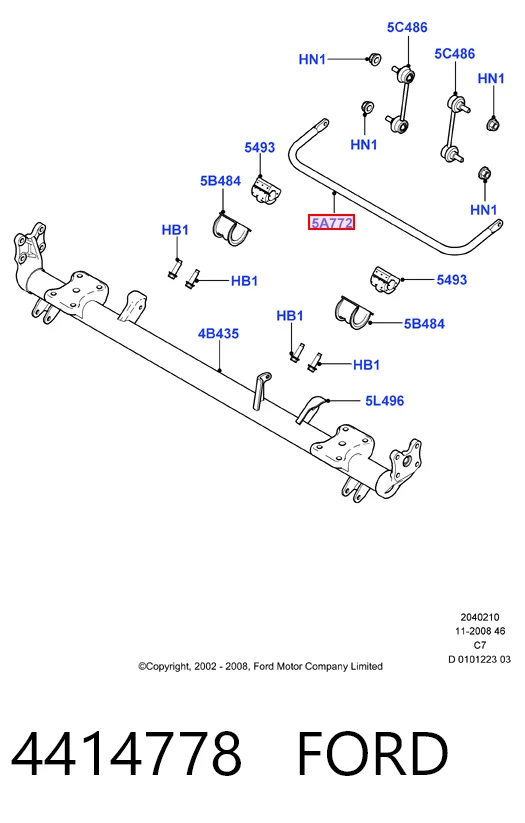 Estabilizador traseiro para Ford Connect PU2