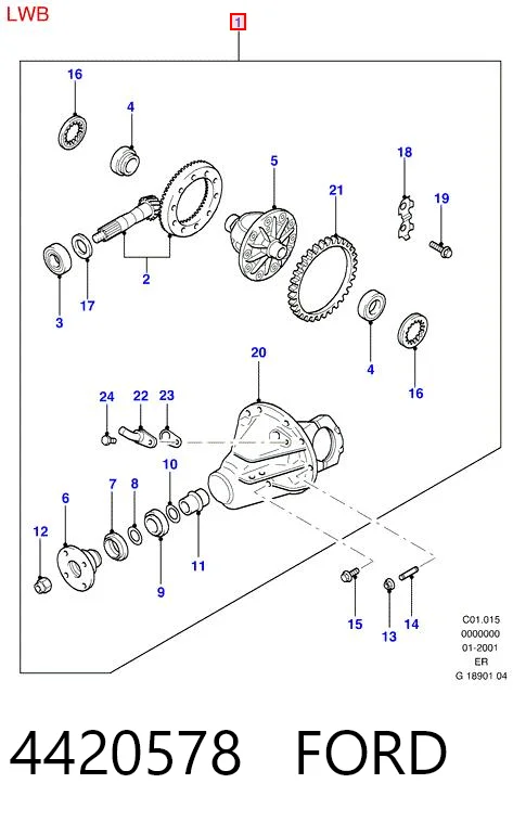 Redutor do eixo traseiro para Ford Ranger ER