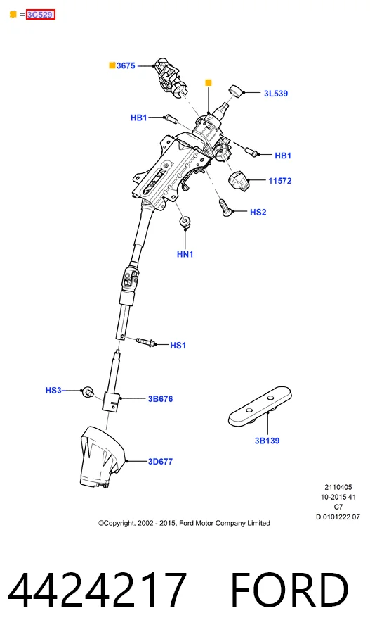Coluna da direção para Ford Connect PU2