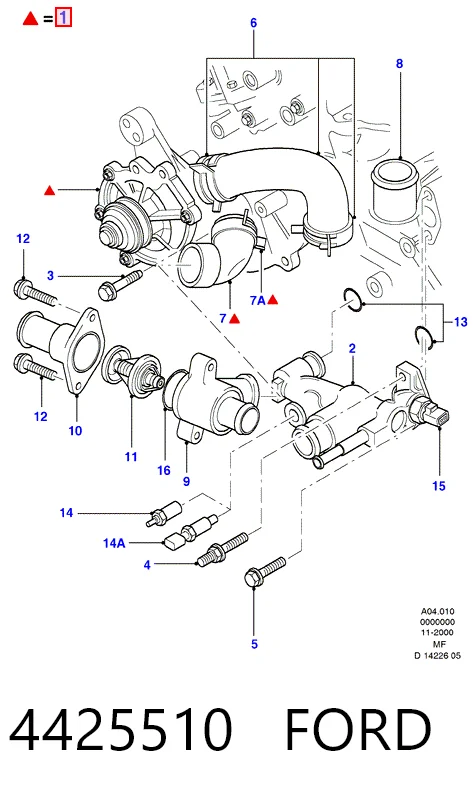  Bomba de água (bomba) de esfriamento Ford Escape SUV (2001 - 2007) 
