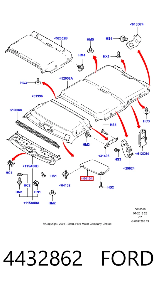  Pala contra o sol Ford Connect TOURNEO ônibus (PU2) (2002 - 2013) TOURNEO