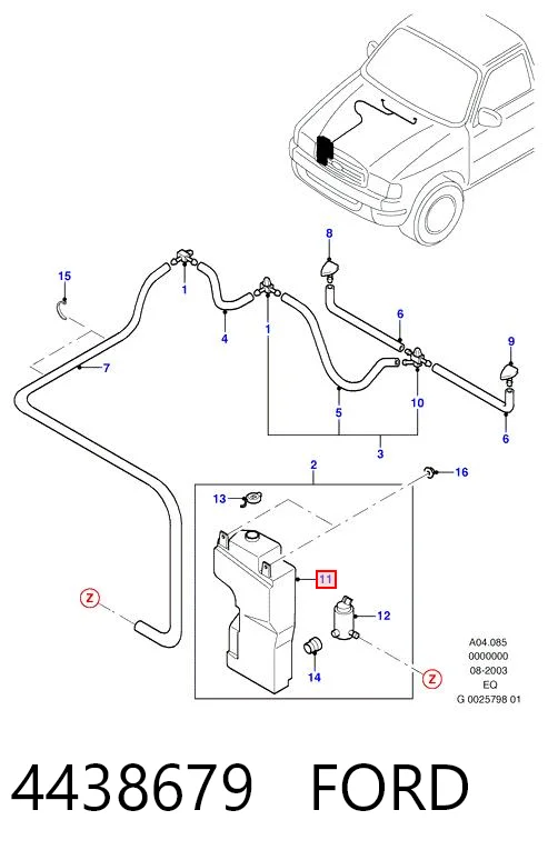 Tanque de fluido para lavador de vidro Ford Ranger  EQ ao melhor preço