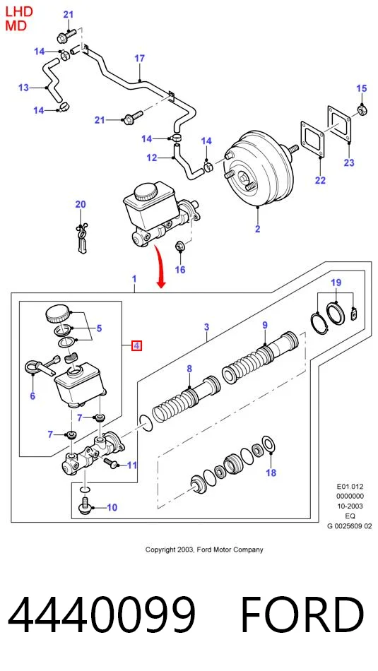 Tanque de cilindro mestre do freio (de fluido de freio) Ford Ranger  EQ ao melhor preço