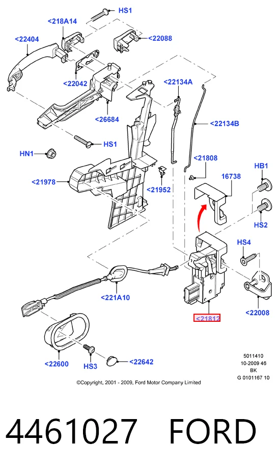 Fecho da porta dianteira esquerda Ford Fiesta preço, a partir de 424,78 USD