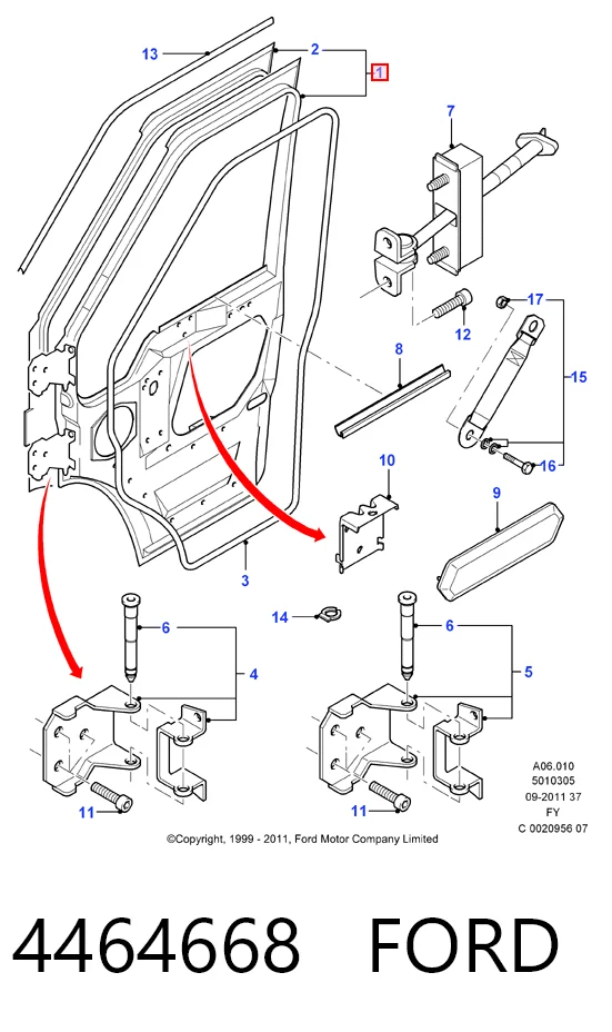 Porta dianteira esquerda para Ford Transit V V184/5