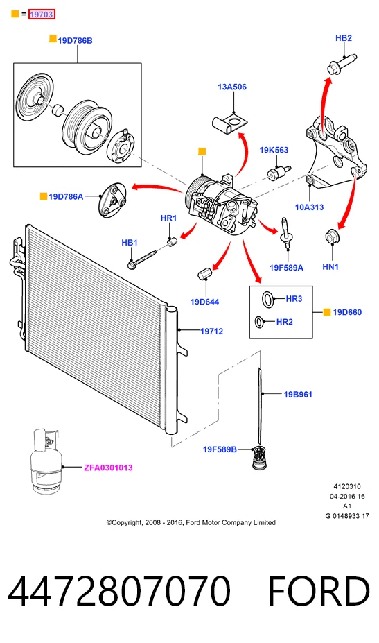 4472807070 Ford Compressor de aparelho de ar condicionado