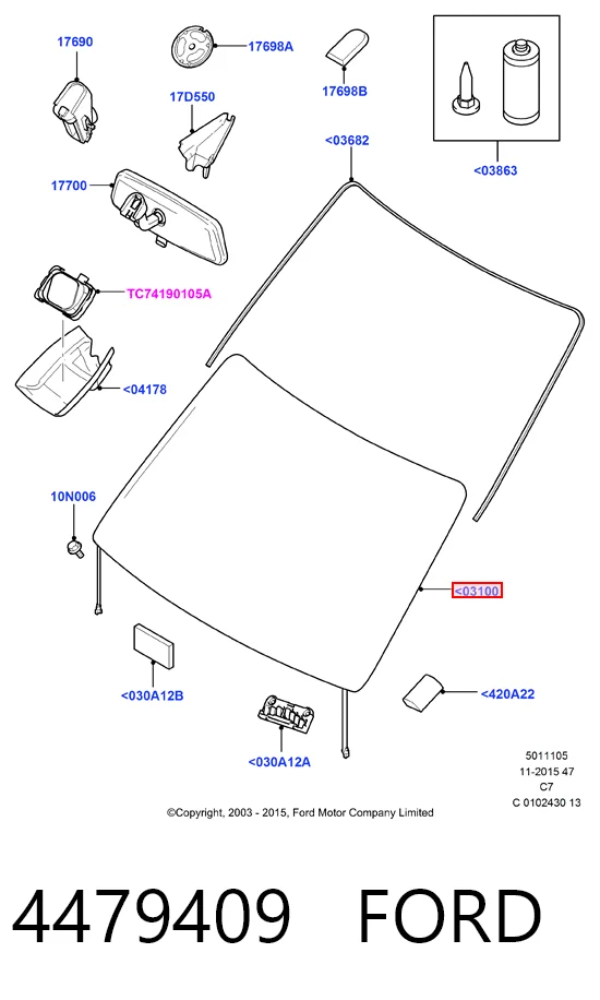 Pára-brisas para Ford Connect PU2