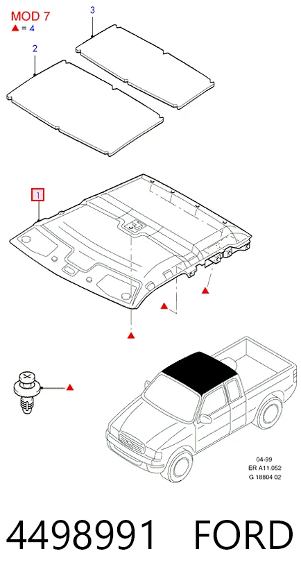 Revestimento do teto para Ford Ranger ER