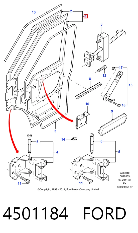Porta dianteira esquerda Ford Transit V V184/5