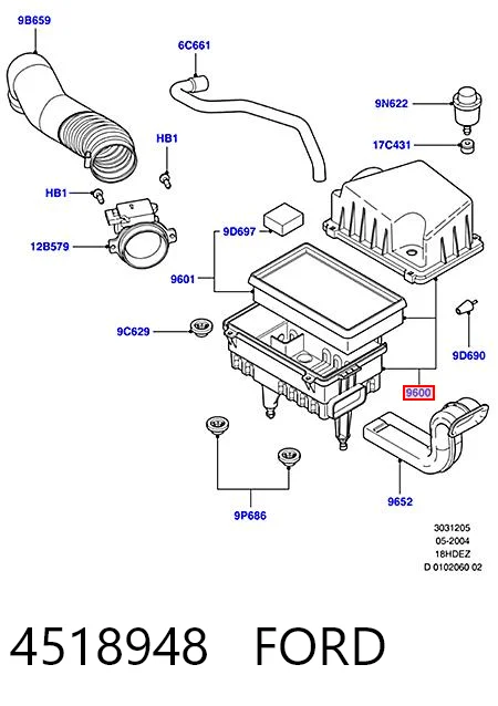 Caixa de filtro de ar para Ford Connect  TC7