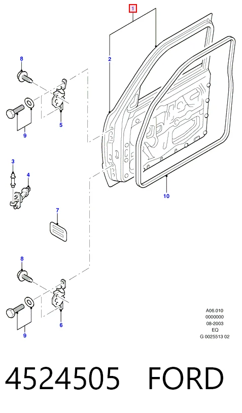 Porta dianteira esquerda para Ford Ranger  EQ