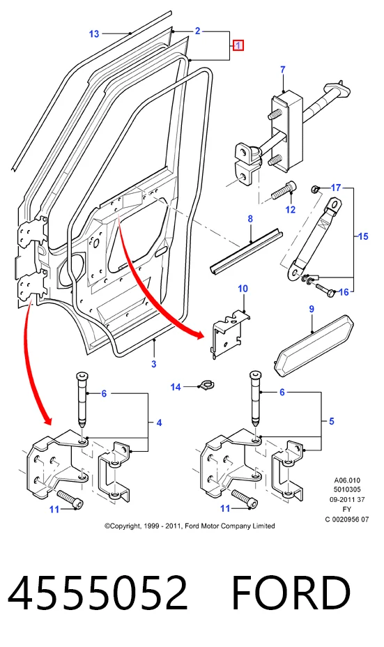  Porta dianteira esquerda Ford Transit V сaixa (V184/5) (2000 - 2006) V
