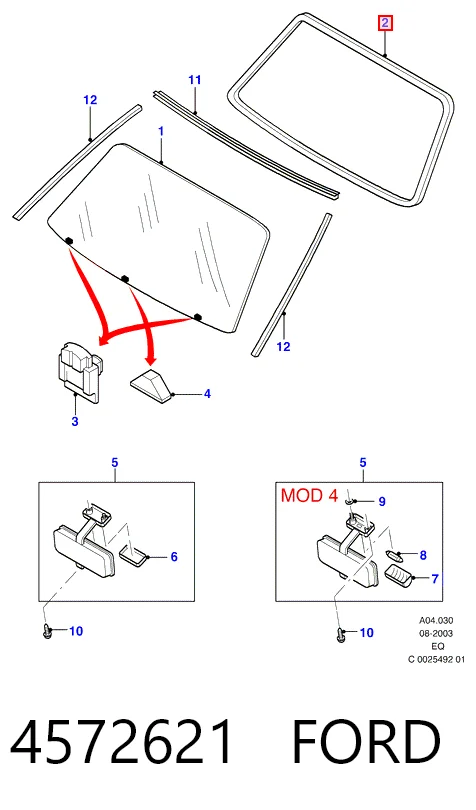 Moldura de pára-brisas para Ford Ranger ET