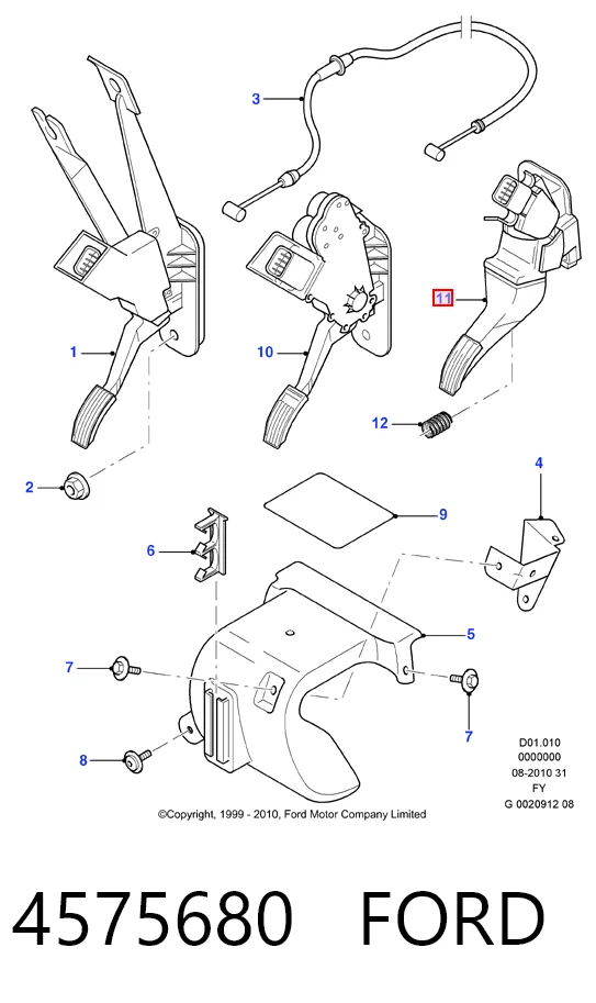 Pedal de gás (de acelerador) Ford Transit V V184/5