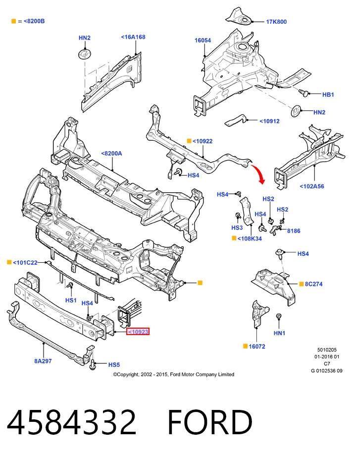 Reforçador do pára-choque dianteiro para Ford Connect TOURNEO PU2