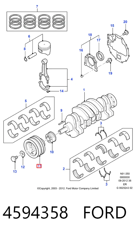 Polia de cambota para Ford Ranger  ER