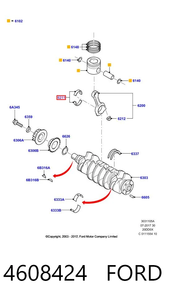 Compre 713952 Glyco Folhas inseridas de cambota de biela, kit, padrão (STD)
