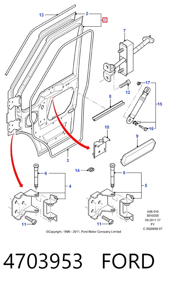 Porta dianteira esquerda Ford Transit preço, a partir de 134,72 USD