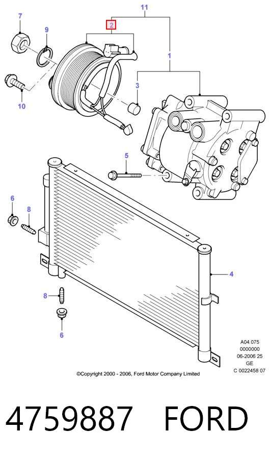 4759887 Ford Polia do compressor de aparelho de ar condicionado