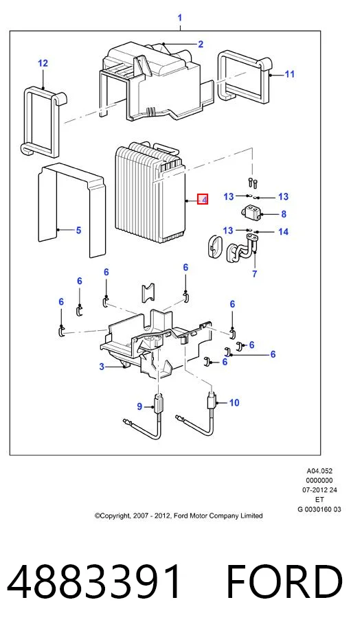 Vaporizador de aparelho de ar condicionado Ford Ranger  ER ao melhor preço